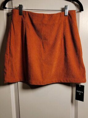 NWT Halara Burnt Orange Ribbed Mini Skort Built-In Shorts